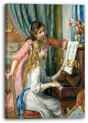 Leinwand (60x80cm): Auguste Renoir - Zwei junge Mädchen am Klavier