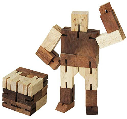 Le Délirant Cube Roboter, komplett beweglich, in Flugzeug, Rakete und andere Positionen, ab 3 Jahren aus Massivholz, CE-Normen, Schwierigkeitsgrad 1/6, französische Marke Le Délirant