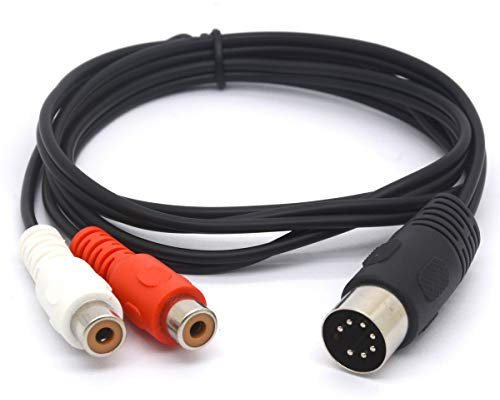 Audiokabel, 7-polig, DIN-Stecker auf 2 Cinch-Buchsen, für Bang & Olufsen, Naim, Quad-Stereo-Systeme 1 Meters 1 Meter