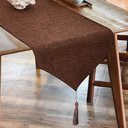 LUOLUO Leinenoptik Tischläufer Abwaschbar Tischläufer Tischdecke Elegante Heimtextilien für Den Innen- und Außenbereich Tischdekoration Tischläufer