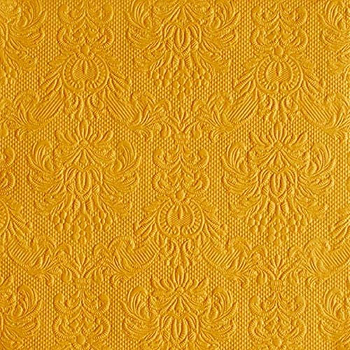 Ambiente - Servietten - Elegance ocher - Ocker gelb - geprägt - 33x33-15 Stück -