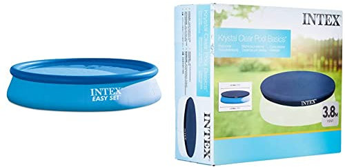 Intex Easy Set - Piscina con Bomba de Filtro, 396 x 84 cm + 56022 - Cobertor Piscina Hinchable Easy Set 396 cm
