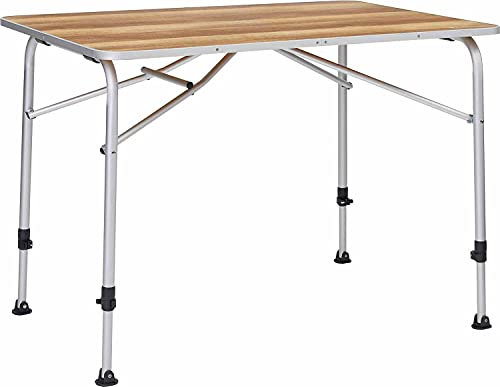 BERGER Livenza Campingtisch - Klapptisch Höhenverstellbar Alu Campingtisch Klappbar Camping Tisch Gartentisch Klappbar - Falttisch Esstisch Balkon Klapptisch Garten Terrasse (Hell, 100 x 68 cm)