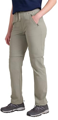 Mountain Warehouse Explorer Womens Zip Off Trousers - Quick Drying Pants, UV Protection Bottoms - Spring Summer, Hiking, Camping & Outdoors Light Khaki (Regular Length) 14