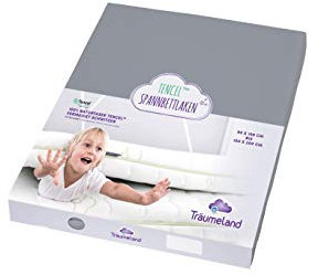 Träumeland TT04137 Spannbetttuch Tencel anthrazit, Größe 90 x 200 cm - sorgt für ein besonders trockenes und gesundes Schlafklima | hervorragende Spannkraft und gute Dehnbarkeit., grau, 200 g