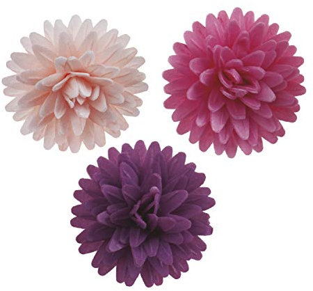 Dekora - Bommel Tortendeko Essbar | 12 Essbare Blumen für Torten aus Oblate - 4,5 cm, 126149, Mehrfarbig