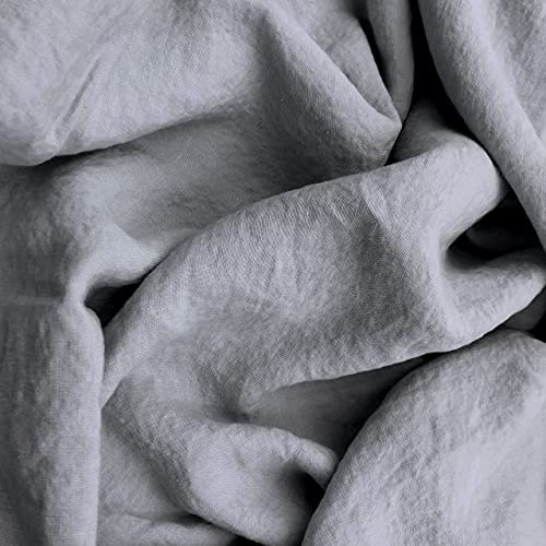 JOWOLLINA Spannbettlaken aus 100% Leinen Stonewashed (100 x 200+25 cm, Ultimate Gray)