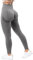 RIOJOY Scrunch Butt Leggings Damen High Waist Seamless Push Up Booty Leggins Hose für Sport Yoga Fitness Gym Workout, Grau,S