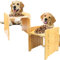 FOREYY Set of 2 Raised Pet Bowls for Cats and Small Dogs - Bamboo Tilted Single Elevated Dog Cat Food and Water Stand Feeder with 2 Stainless Steel Bowls and Anti Slip Feet for Comfort Feeding(Large)