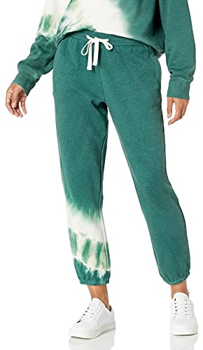The Drop Dina, Pantaloni Sportivi in Pile, Orlo con Elastico da Donna, Verde Scuro, 3XL Plus