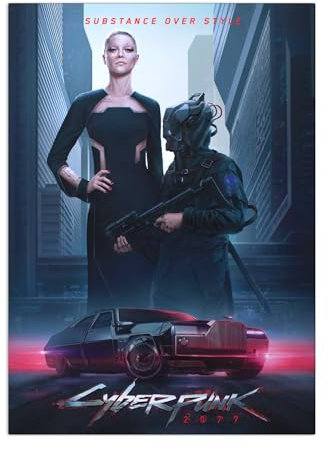 Displate Offiziell Cyberpunk 2077 MetallPoster Magnetische Befestigung Inklusive Lizenziert Bilder Hochwertiges Poster Art Styles - Neomilitarism Poster 45 cm x 32 cm