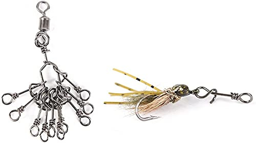 Maxcatch Fly Fishing Twist Clips for Quick Change Flies, Fishing Snap Hooks, 10pcs (Large (10pc/pack)-18mm)
