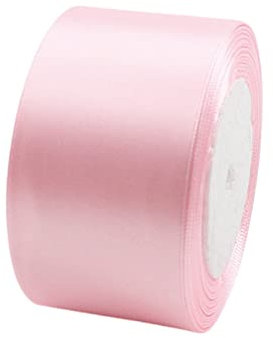 POPOYU Satinband Rosa 50mm, 23 Meters Dekoration Präsent Geschenkband breit Schleifenband, Stoffband für kleid Hochzeit, Taufe und Geburtstag Geschenke,Satin Dekoband, Deko Band Geschenkverpackung