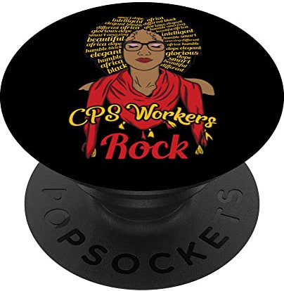 CPS Workers Kinderschutz Sozialdienste DSS Schwarze Frau PopSockets mit austauschbarem PopGrip