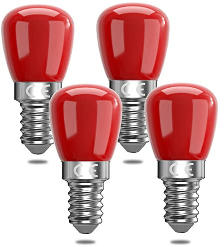 Bonlux 4x 3W E14 Rote LED Glühbirne, E14 Rote dekorative Led-Glühbirne, 25W Roter Glühbirnen-Ersatz, Geeignet für Ambiente-Beleuchtung, Halloween, Weihnachten dekorative Lichter