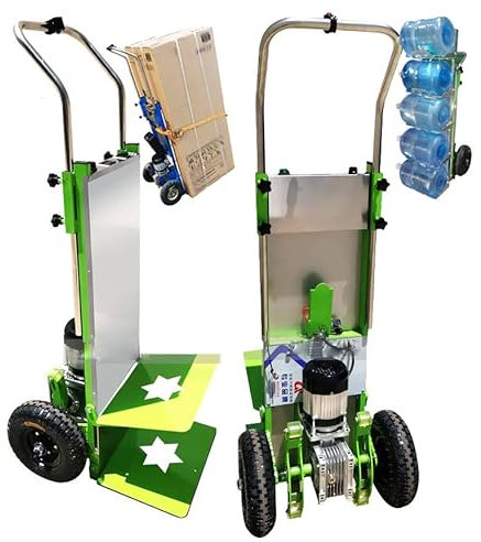 JUNIPI Elektrischer Treppensteiger-Wagen, Mit Einer Last Von 200 Kg/Einfach Zu Bedienen, Sackkarre Zum Auf- Und Absteigen Von Treppen, Abnehmbarer 48-V- / 20-Ah-Akku