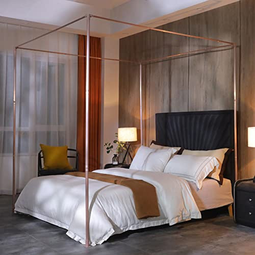 Telaio del Letto a baldacchino in Acciaio Inossidabile, zanzariera con Staffa per Letto Telaio a baldacchino per Letto Matrimoniale/Completo/Queen/California King/King Size Letto in 2×2.2m Alluminio