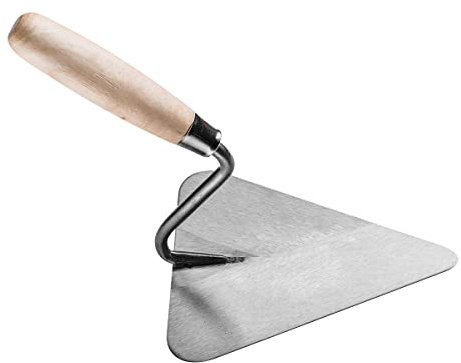HARDY Truelle Triangulaire Pour Maçonnerie Plâtrage Lissage Plâtre Colle Outils Manche Bois Construction Rénovation Travaux de Rénovation Spatule Pour Application de Plâtre Taille 18 cm