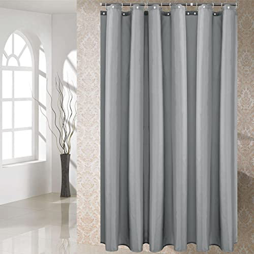 ANAZOZ Rideau de Douche, 150x180cm, Simple Moderne, Gris Clair, Polyester, Rideau De Baignoire Anti-moisissure avec Anneaux
