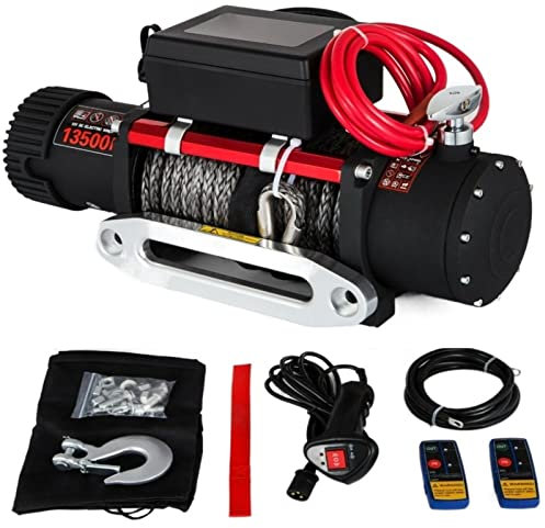 Corde synthétique Cordelle électrique 1350 0lbs 12v Winch 4x4 for Les VR de camions VTT UTV KIRANDIE