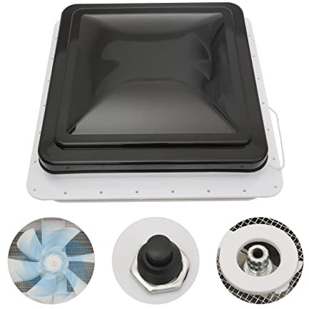 45 x 50 cm per lucernario Vent 42 x 42 cm, trasparente + sigillante Dekalin + viti per roulotte o camper nero + bianco