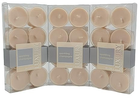 Gala Luxury Highly Scented Duft Teelichter 24er Sparkling Champagne in PC-Klarsichthülle 24 Stück 60051