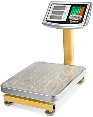 HDWR wagPRO-P60 Plattformwaage 60 kg mit Akku, klappbarer Ständer | Genauigkeit 10 g, 3 LED-Anzeigen, Standby-Modus, Bodenwaage für Lager und Handel