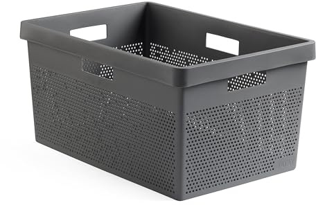 Tatay Cesto de Ropa Bohol Polipropileno Resistente Libre de BPA | Cesto Ropa | Capacidad 40 L | Medidas 36x52,5x26 cm | Plástico 100% Reciclado | Polipropileno Resistente, Gris Antracita