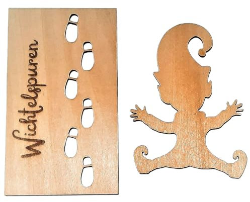 Benares Wichtelschablone Fußabdrücke Wichteltür Zubehör, Wichtel Zubehör Weihnachten Wichtel Fußabdruck Schablone, Weihnachtsdeko Indoor Elf Weihnachtswichtel Schneespray Schablonen, Bastelzubehör