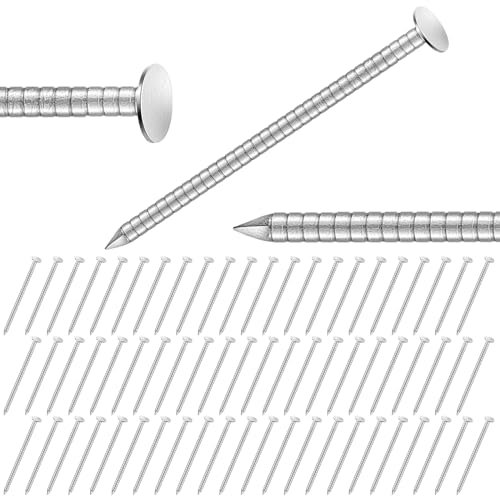 Tandefio 2 Pounds 1-3/4 Inch Finishing Nails 304 Stainless Steel Siding Nails Panel Nails Flat Head Hardware Nail Hanging Nail Shingles Roofing Tile and Slating Nail for Hardware, Cedar Wood, Decking
