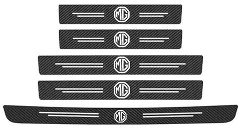 IRSHI 5PCS Car Door Sill Protector for MG3 MG4 EV MG5 MG6 HS Marvel R ZS - Carbon Fiber Stickers, Scuff Plate Cover, Steps Decorative Accessories
