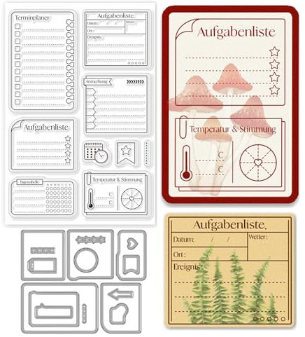 ORIGACH 2025 Deutscher Plan und Zeitplan Stanzformen und Stempelset für DIY Scrapbooking Album Dekorative Papierformen Kartenherstellung