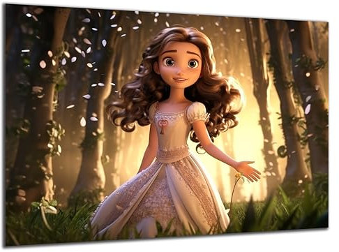 Munera Design - Bild 30x40 - Märchen Prinzessin Wald - Wand-Bilder Kinder-Zimmer