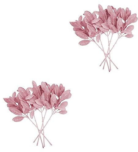 ABOOFAN 2 Sets Künstliche Beflockung Blätter Lebensechte Pflanze Grün Ornament Für Office Home Projekte 5 Stück * 2