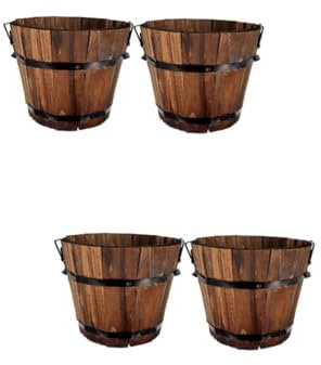 BESPORTBLE 4 Stück Blumentopf Polsterbesatz Klappsäge blumenkasten Blumentöpfe deko rustikale Vase Sukkulenten-Übertopf aus Holz kreativer saftiger pflanzer Traube Bonsai Anzeige Container