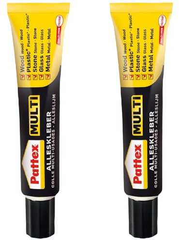 Pattex Multi Colle Universelle 2 x 20 g en Tube incassable, sans solvant, Extra-résistant, Rapide et Propre, ne Goutte Pas, Puissant