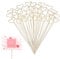 Andibro 40 Stück Blumen Tischkartenhalter aus Metall, Blumen Fotohalter Blumen Pick Kartenhalter 30cm Goldener Herzform Rund Foto Stick Clip für Blumenarrangements Blumenstrauß Hochzeitsdekoration