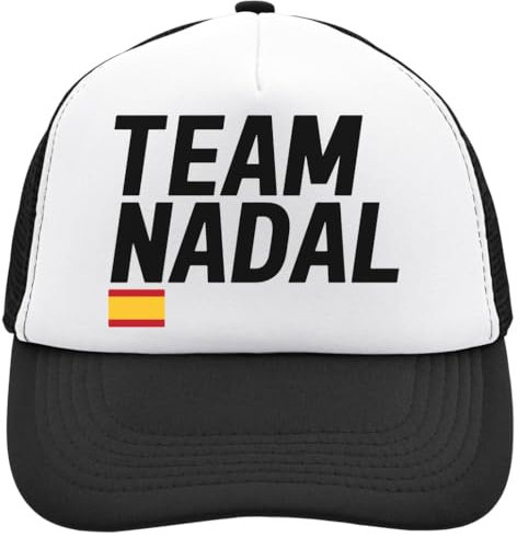 Trucker-Kappe für Team-Tennisspieler, Spanien, Netzrücken, verstellbar, Snapback, Casu, Weiß, Schwarz , Einheitsgröße