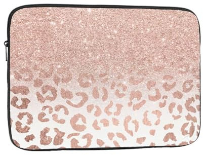 Rose Gold Glitter Printed Laptop Sleeve Case 10 Inch - Protective Laptop Cover Bag Shockproof Notebook Computer Bag For Men And Women