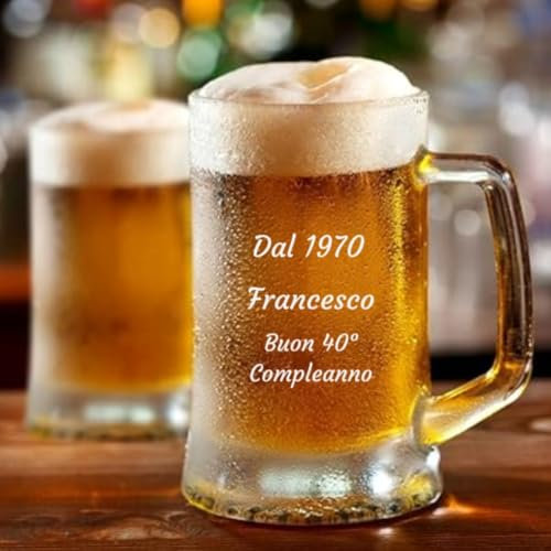 Boccale Birra stern Con incisione personalizzata | idea regalo coppia | bomboniera | san valentino | Festa del papà | anniversario (Boccale Stern 51cl)