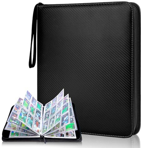 Sammelkarten Album,900 Karten Sammelalbum,9 Fächern 50 Seiten Wasserdichtes Sammelalbum mit Reißverschluss,Karten Sammelmappe für MTG, Spielkarten,Sportkarten, Yugioh