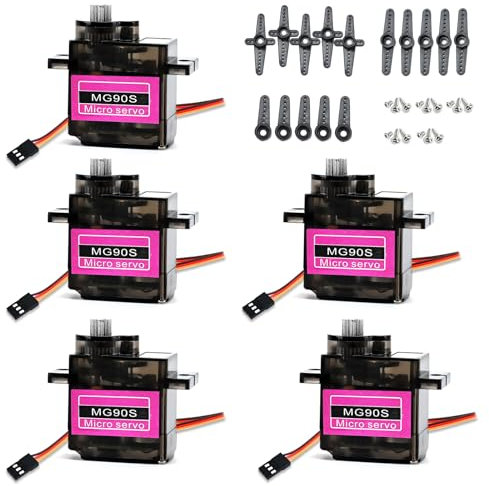 Podazz 9G Micro Servo Kit de servomoteur à engrenages métalliques pour voiture RC Robot hélicoptère 5 pièces