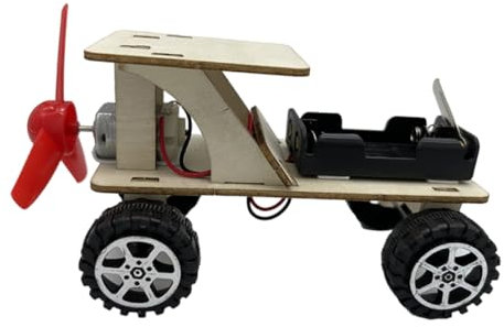 WHAMVOX 1 Jeu Modèle De Voiture Tout Terrain Expériences D'ingénierie De Bricolage Jouet De Voiture à Vent Assembler La Voiture Jouet De Voiture à Énergie Éolienne Projet Scientifique Bois