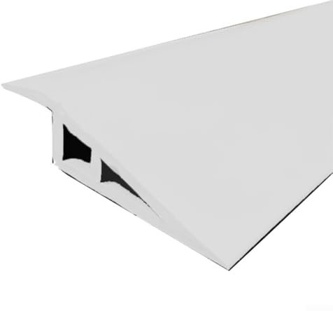 Eawfgtuw Bande de transition de seuil de sol stratifié, barre de seuil de porte, bordure de sol en vinyle PVC, bande de bord de sol (blanc)