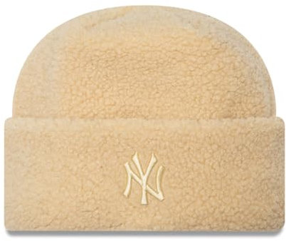 New Era Damen Winter Mütze - Borg Sherpa NY Yankees beige