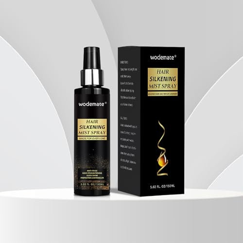 wodemate Hair Mist Silk & Heat Protection Spray, Leave-In Conditioner, Lightweight Keratin Smooth Anti -Frizz, Shine & Moisture Spray for Hair & Synthetic Wigs, 5.02 oz