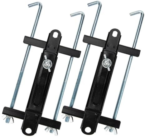 TINEASUR 2pcs Car Battery Tray Auto Battery Support Bracket Metal Clamp Holders Tie down Bracket