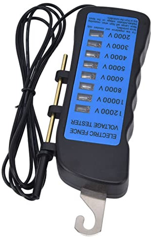 Elektrozaun-Tester, Elektrischer Tester mit 8 Neon-Kontrollleuchten, 12 KV Neon-Zaun-Spannungsprüfer, Spannungsprüfer, Wasserdichter Zaun-Tester für Bauernhöfe