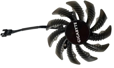 Gigabyte GTX 960 970 980 Ti Black GPU Fan (75mm) Replacement Fan for Gigabyte Graphics Cards, 4-Pin Graphics Card Cooler, VGA Card Replacement Fan T128010SU (PLD08010S12H) (Single Fan (4-Pin))