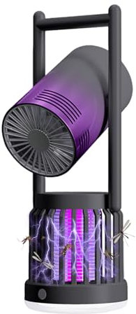 3 in 1 Lampada Antizanzare Elettrica, Con ventilatore e illuminazione a LED Lampada Zanzare UV Zanzariera Elettrica, Uccidi Trappola Insetticida Zanzare per Giardino Interno campeggio (nero)